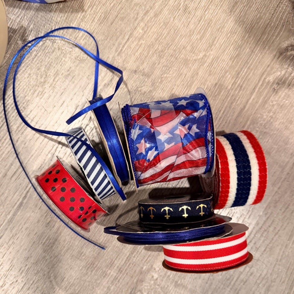 Patriotic Red & Blue Decorative Ribbon bundle